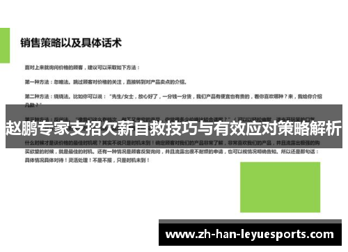 赵鹏专家支招欠薪自救技巧与有效应对策略解析 赵鹏专家支招欠薪自救技巧与有效应对策略解析